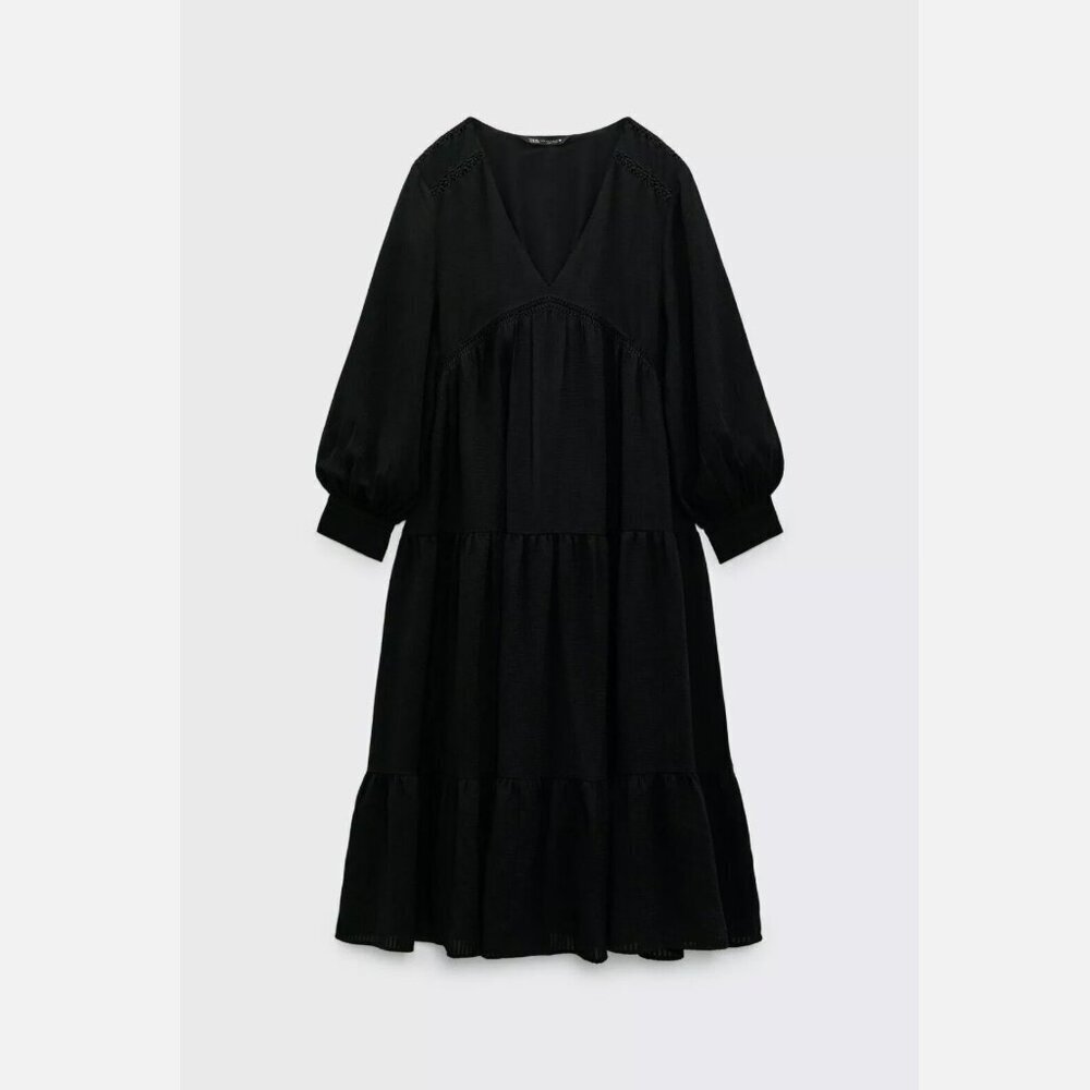 ZARA textured midi dress Size S 0881/314  NEW WITH TAG!